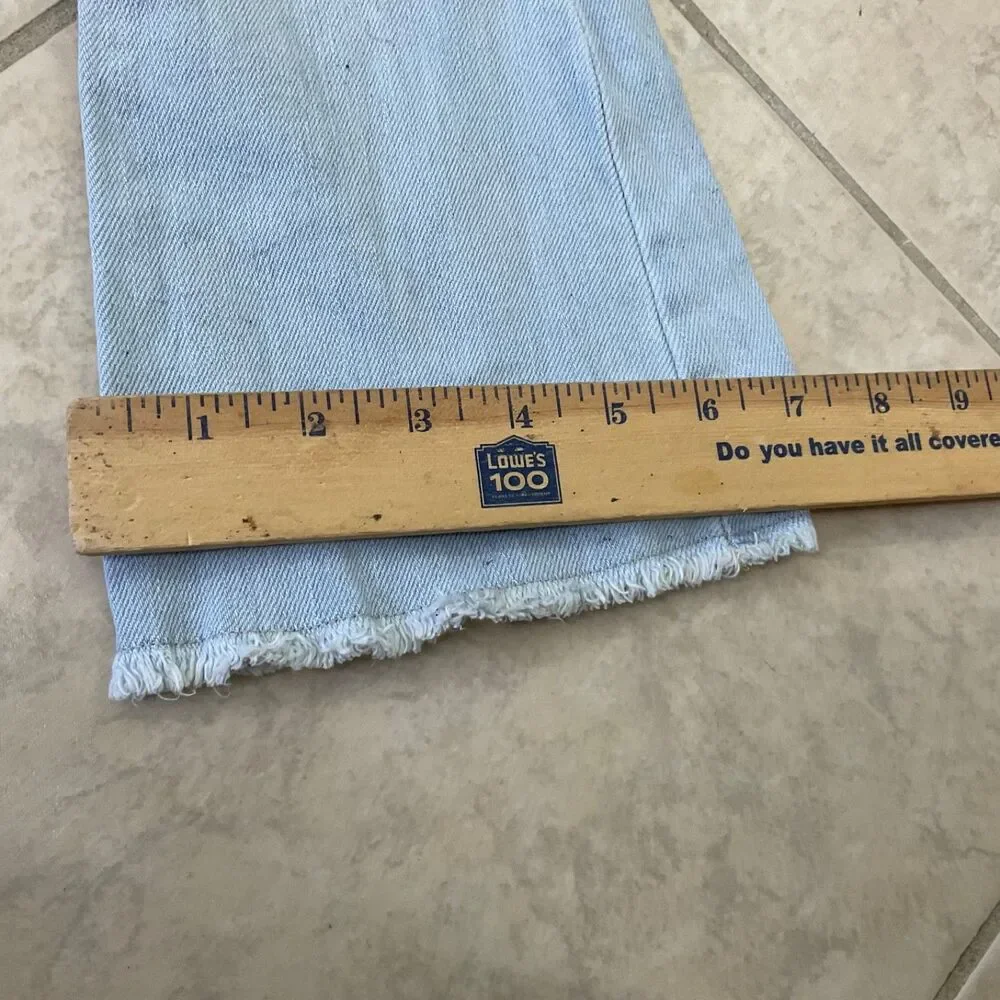 Oshkosh B'gosh Girls Flare Denim Jeans Size 6/6X light wash floral applque *